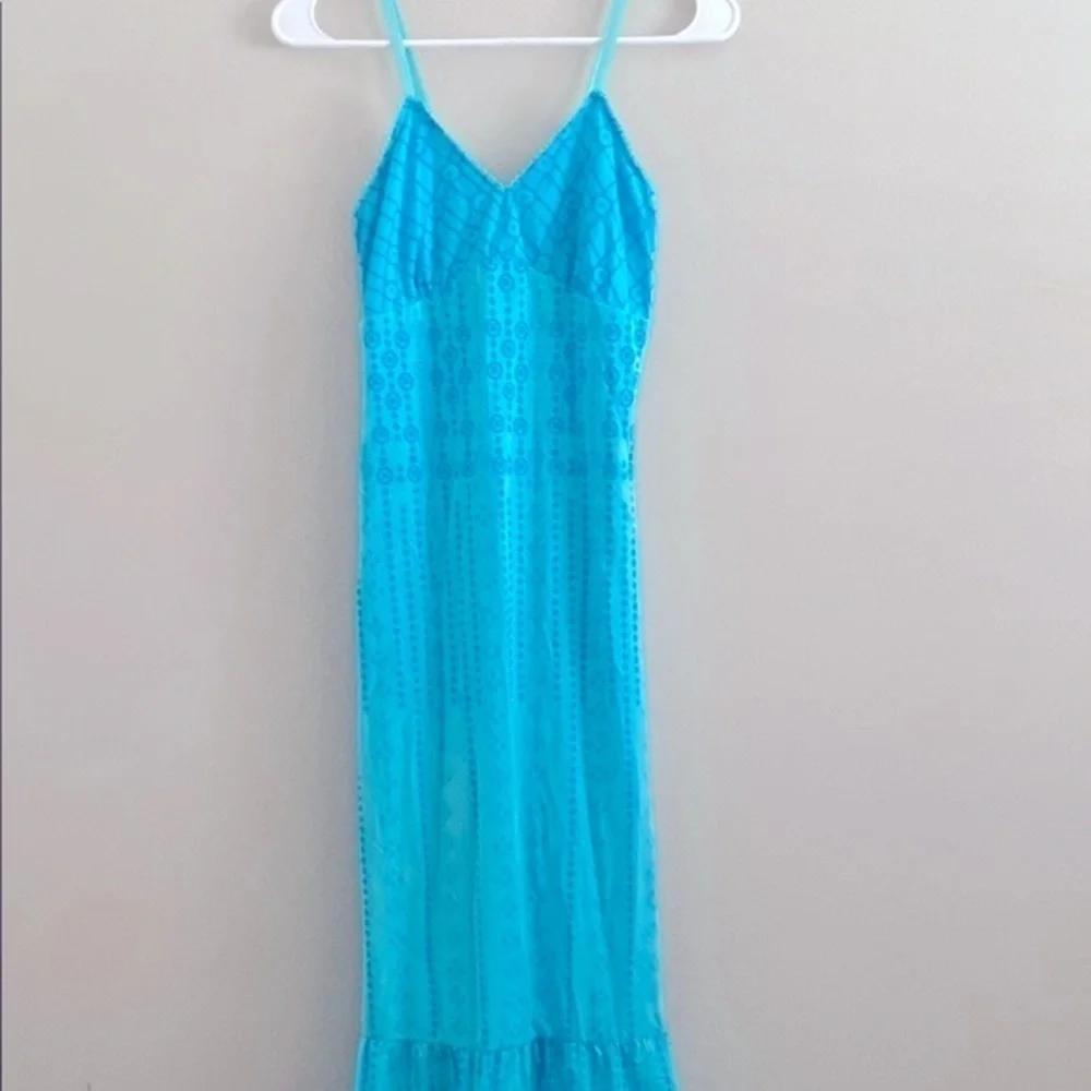 Y2K vintage Abercrombie & Fitch turquoise maxi dress